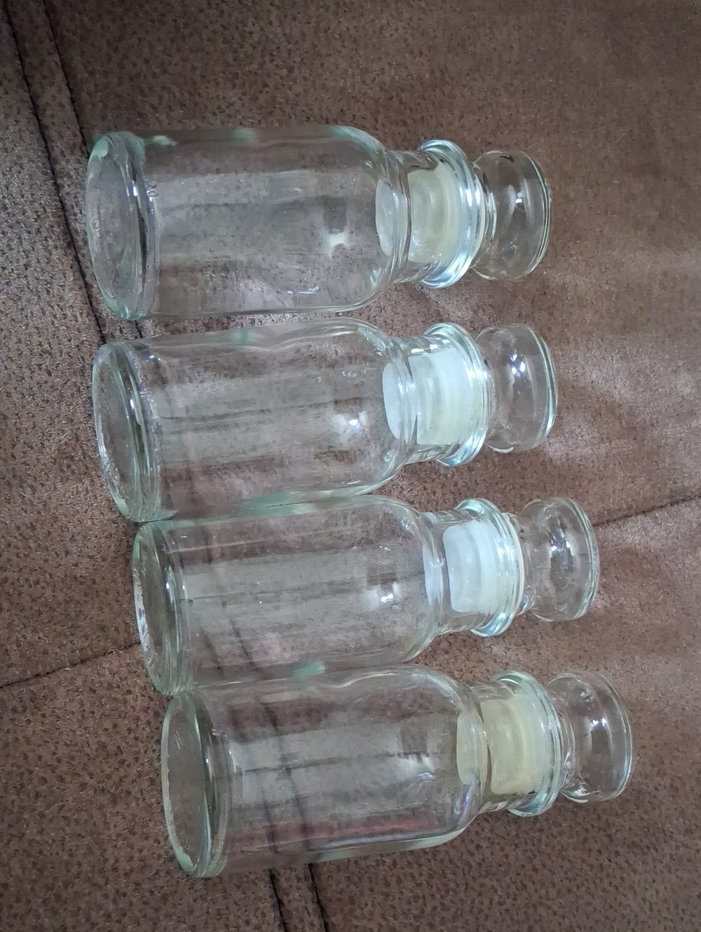 Clear Glass Apothecary Jars with Stopper - Set of 4